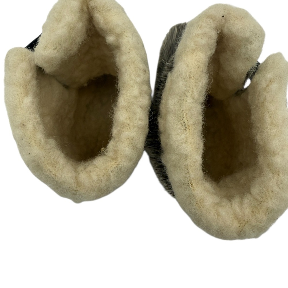 Infant Shearling & Seal Fur Booties – Size 18 Months Moccasins Cold Weather - Picture 4 of 7